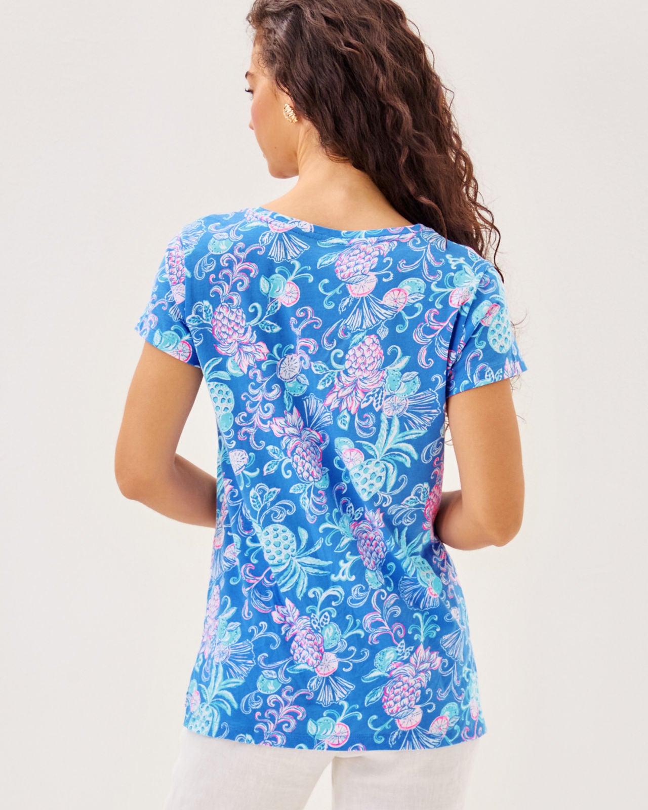 Meredith Tee In Sunwashed Blue Citrus Crush