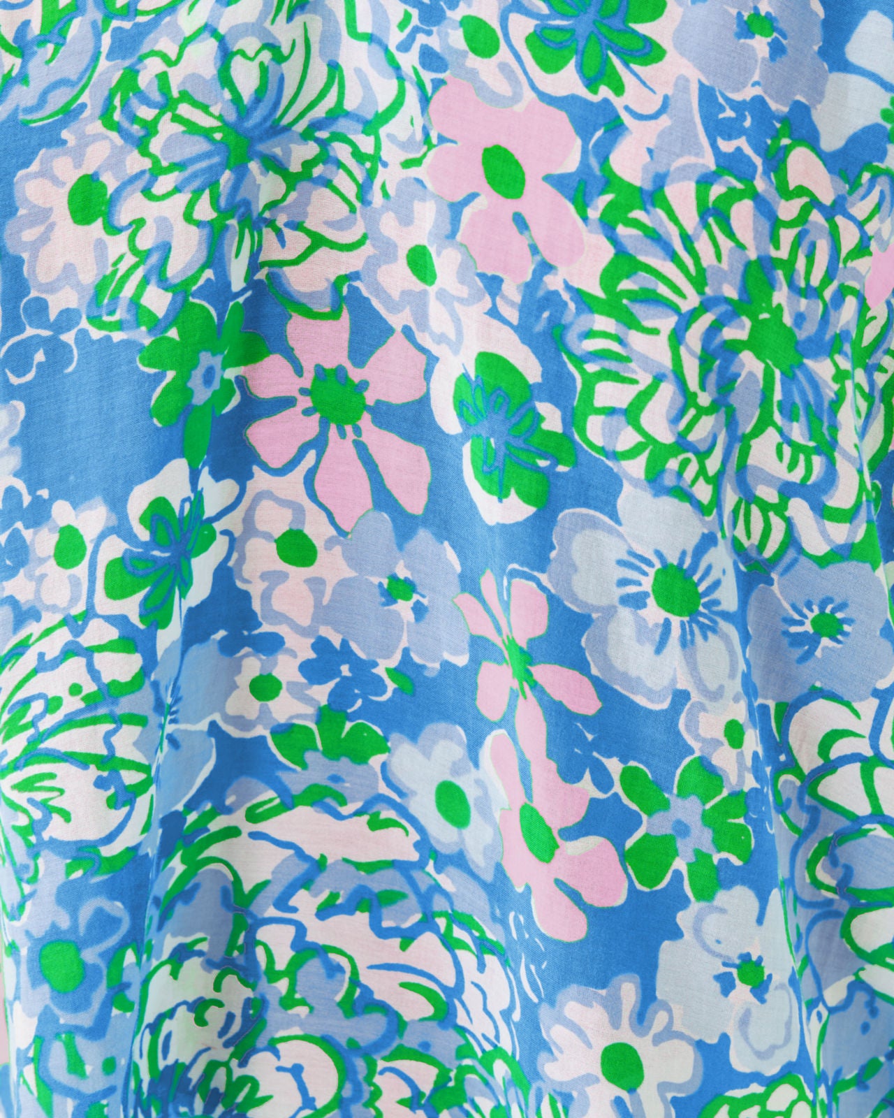 Lourdes 3/4 Sleeve Cotton in Sunwashed Blue Plumes In Bloom