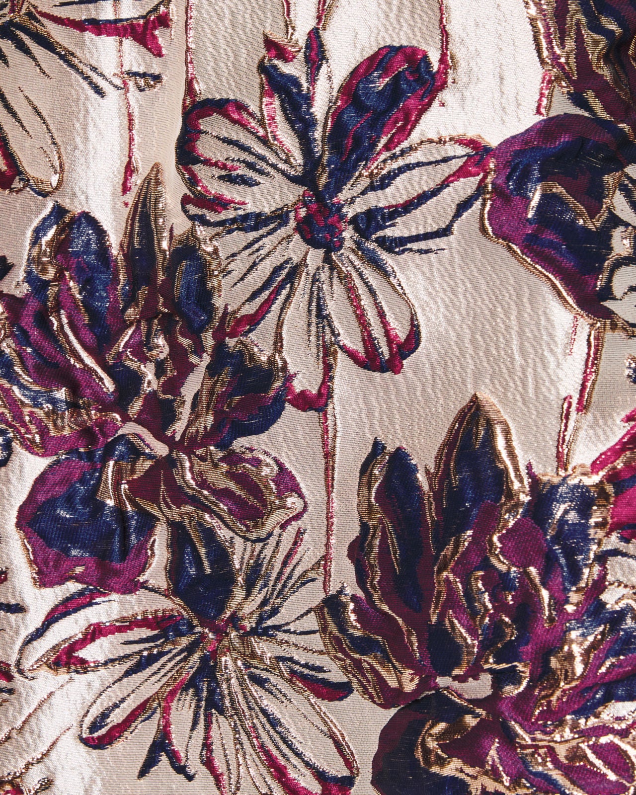 Jollian Floral Jacquard Dress in Low Tide Navy X Amarna Cherry Fete