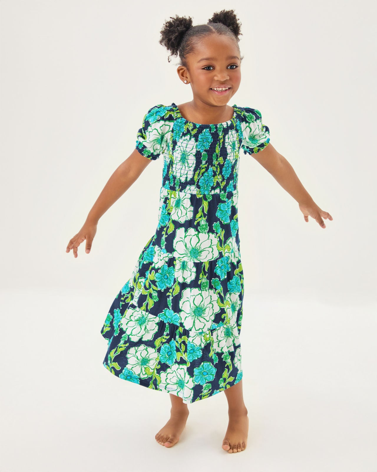 Mini Jilly Sleeved Midi Dress In Low Tide Navy Go Big