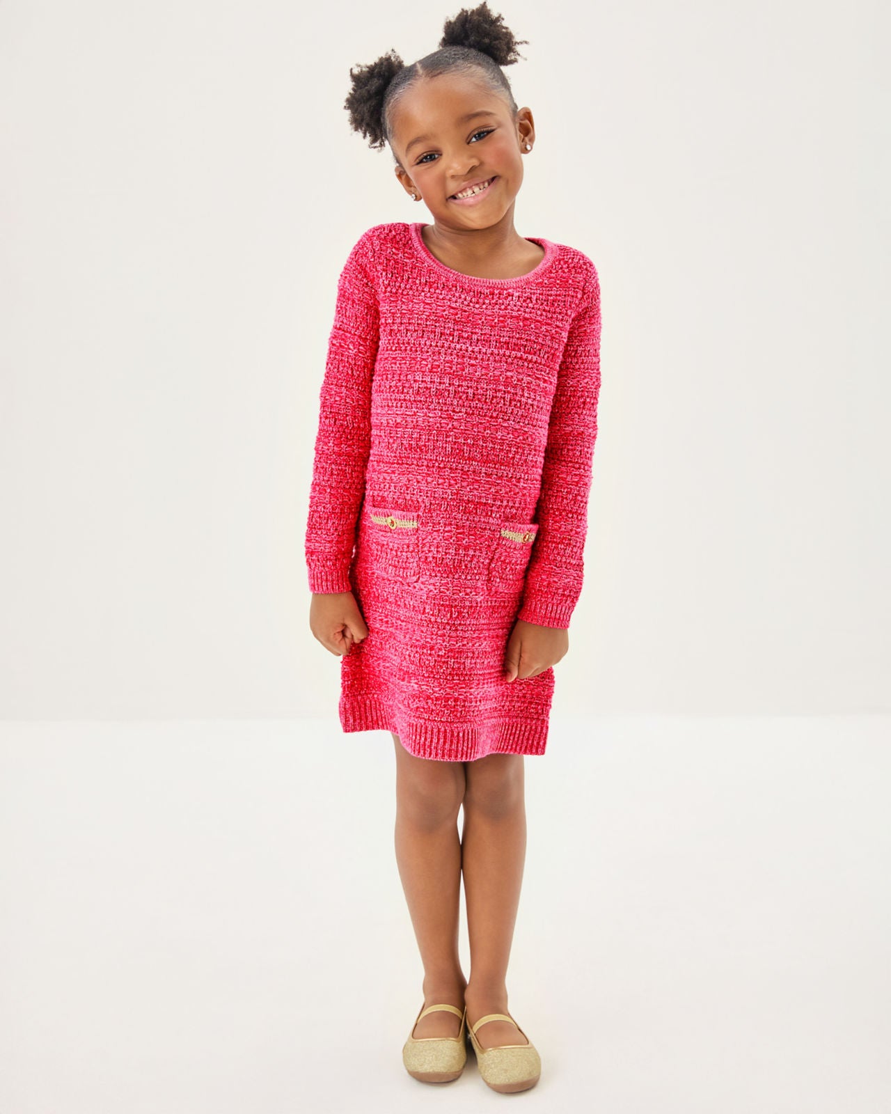 Lolo Sweater Dress In Cherry Red Metallic Marl