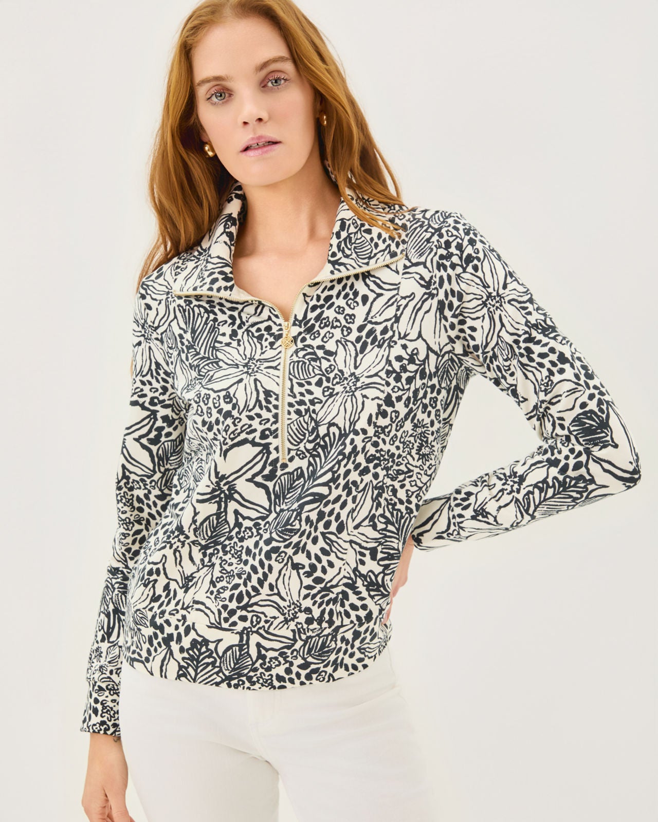 Eleni UPF 50+ Pullover In Onyx Lots To Spot