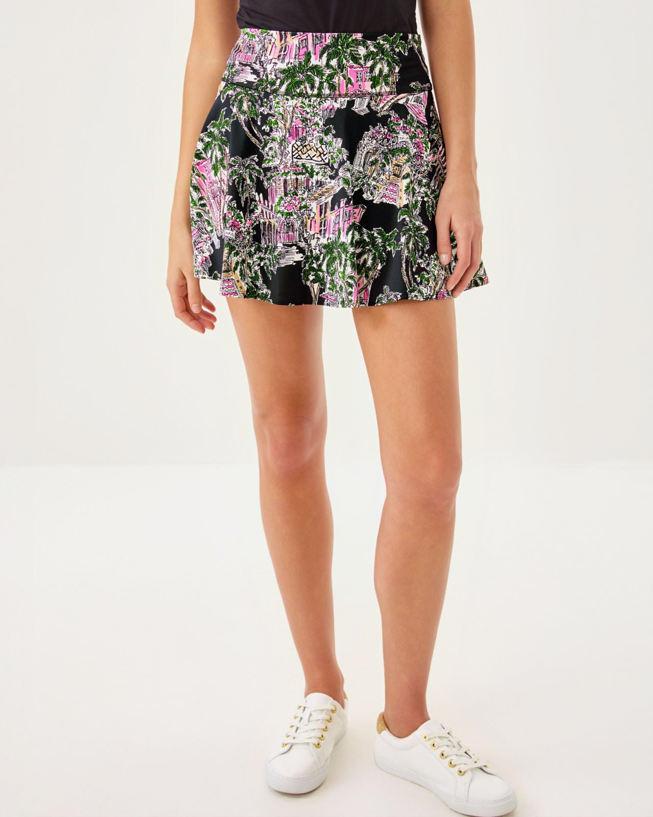 Barcelona High Rise Skort In Onyx PB Anniversary Toile