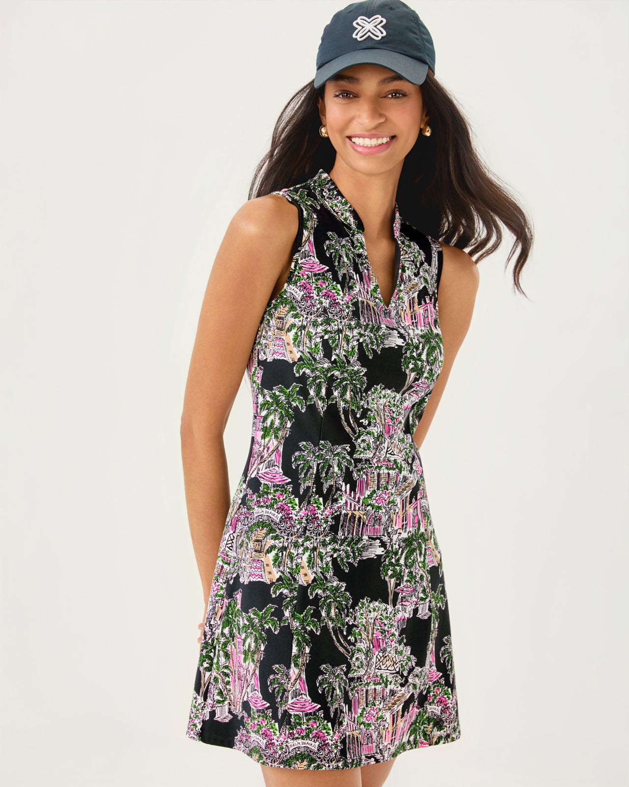 Enna Active Dress UPF 50+ In Onyx PB Anniversary Toile