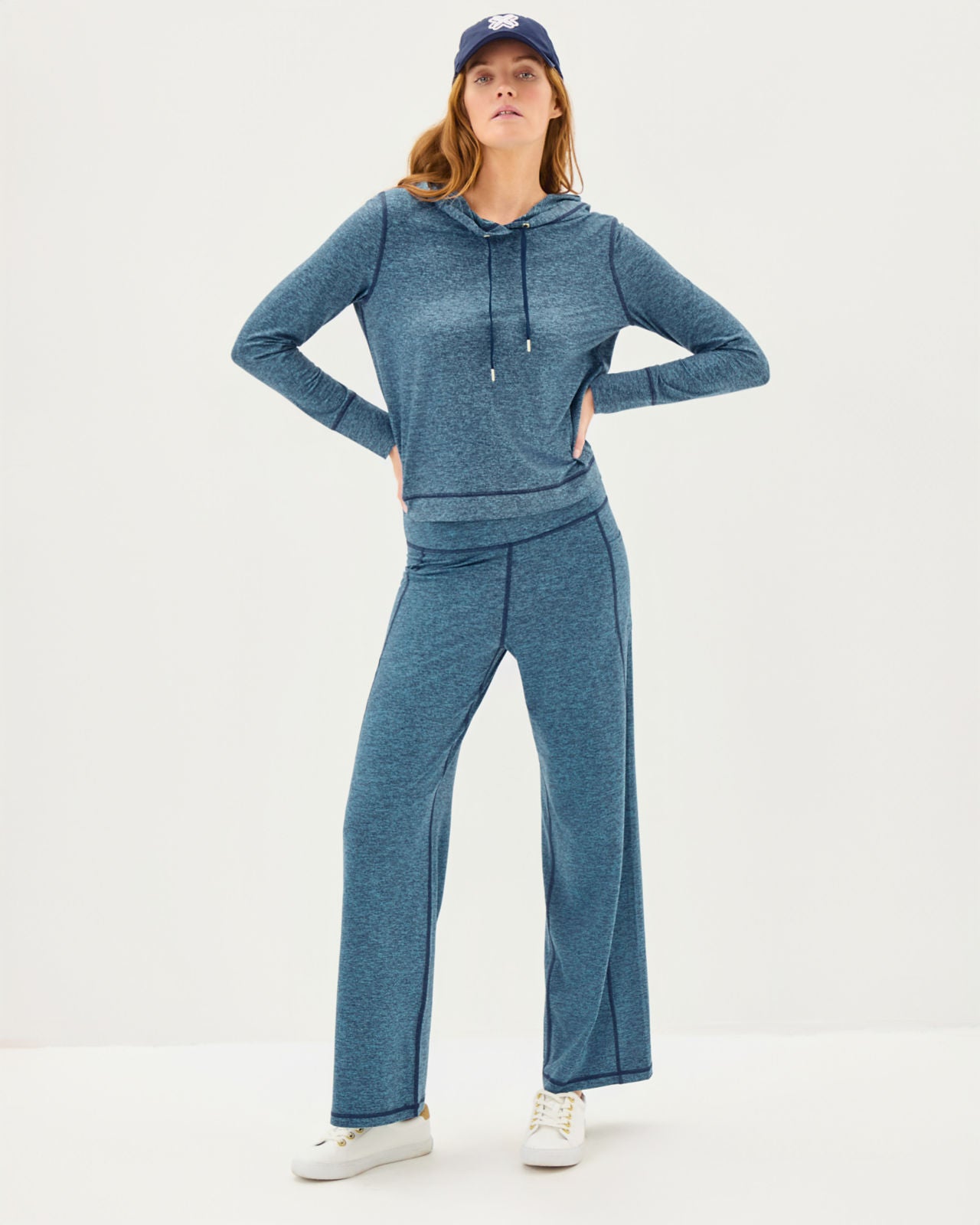 Galia Pant UPF 50+ In Low Tide Navy X Tangier Teal