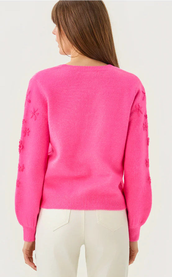 Alayla Sweater In Sun Shell Pink Garden Party Embroidery