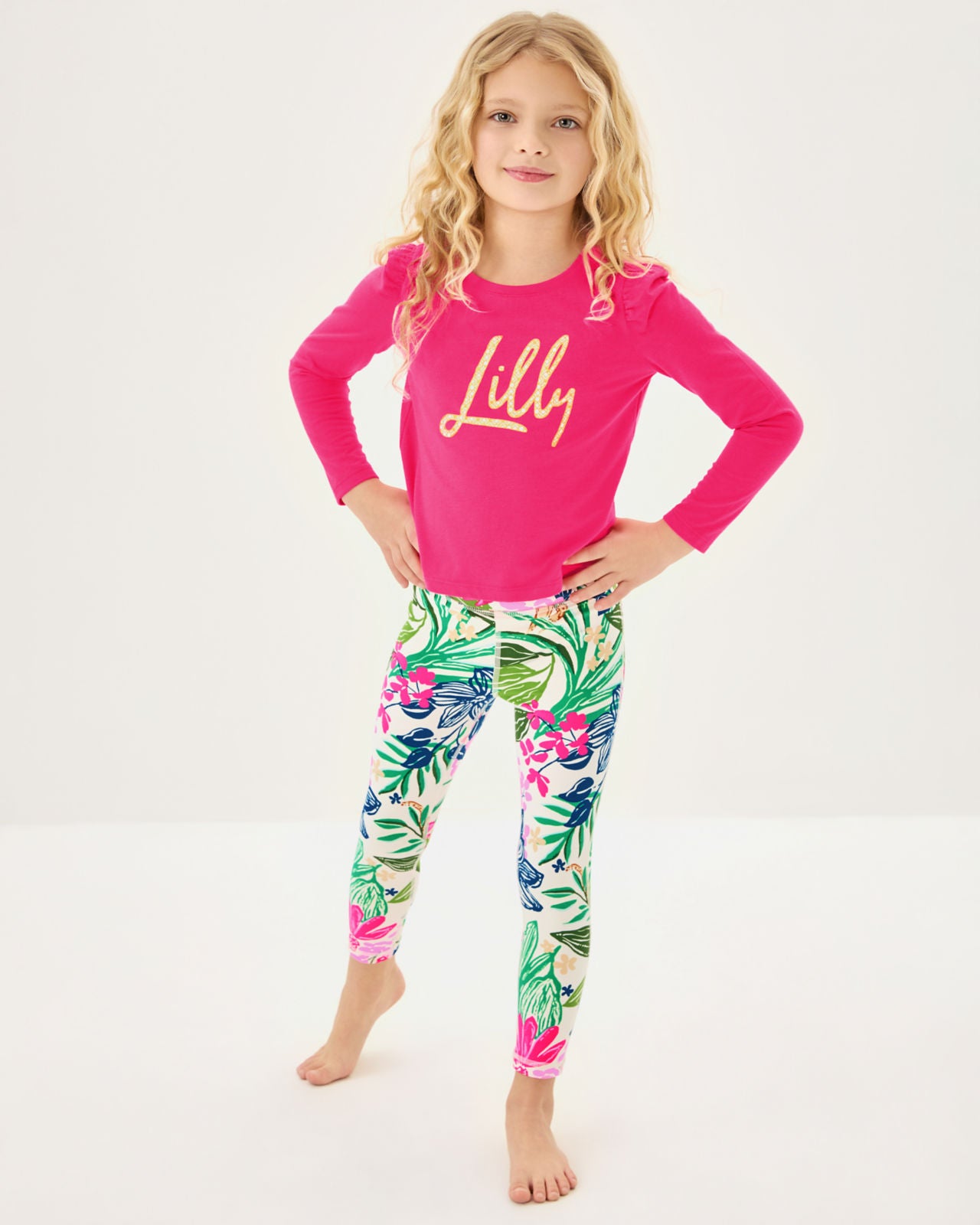 Mini Jansen Long Sleeved Top In Multi Brandmarked Lilly Script