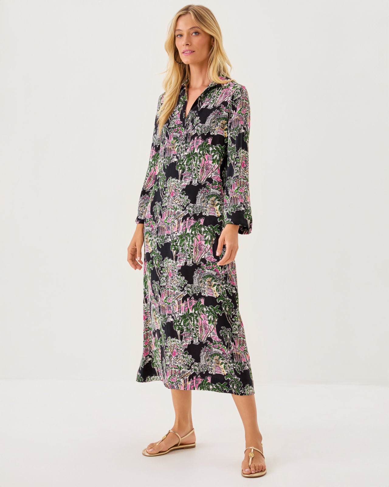 Simona Dress In Onyx PB Anniversary Toile