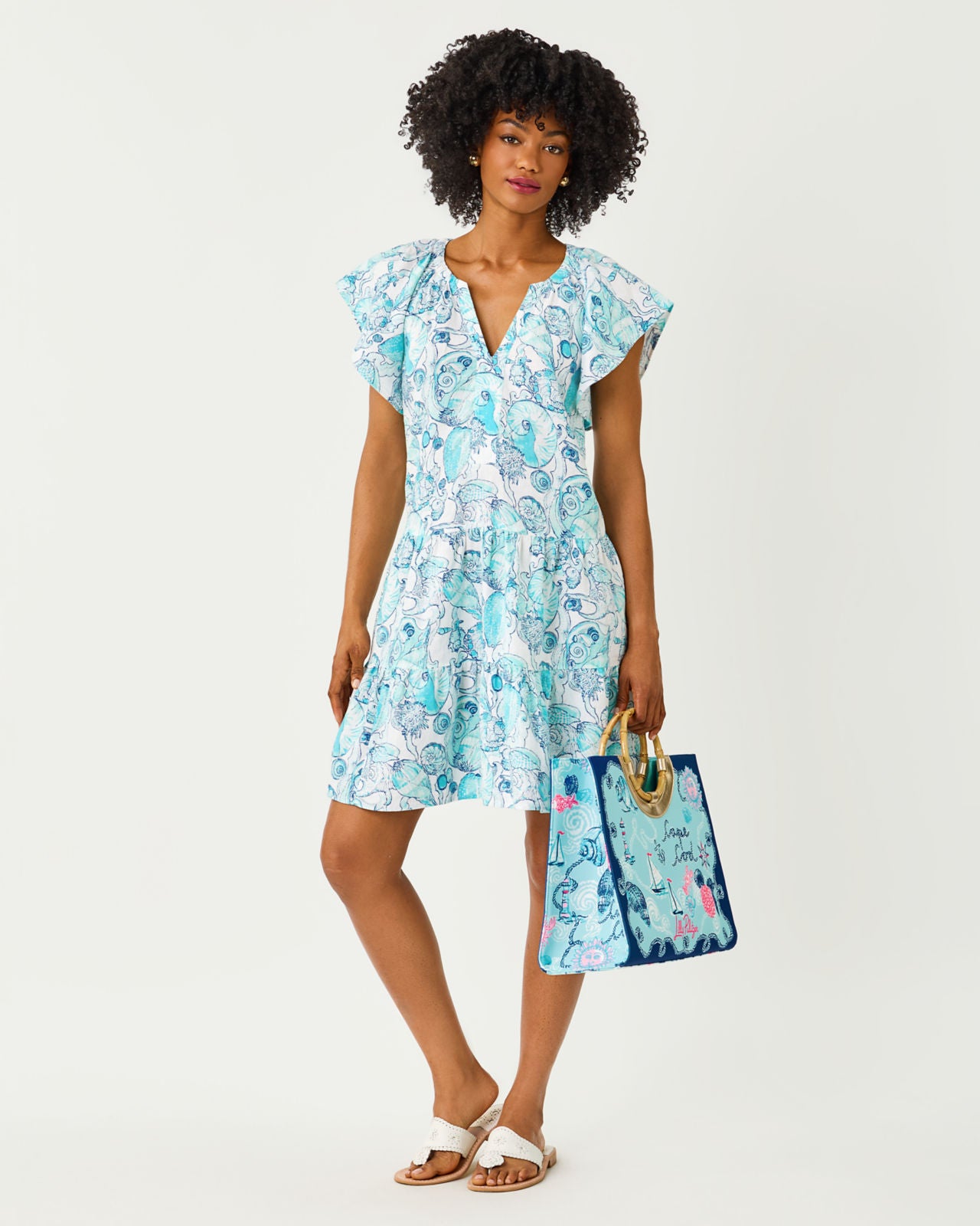 Norella Linen Dress In Shell Shine  ShopPinkandRed