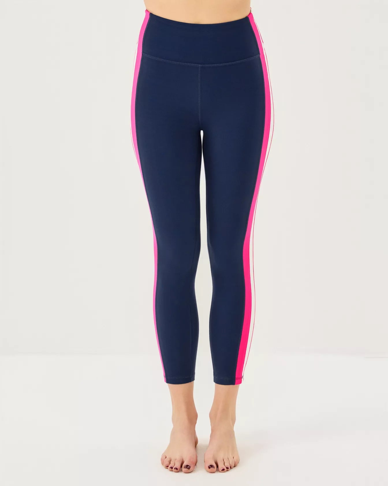 Weekender High Rise Midi UPF 50+ In Low Tide Navy Colorblock Legging