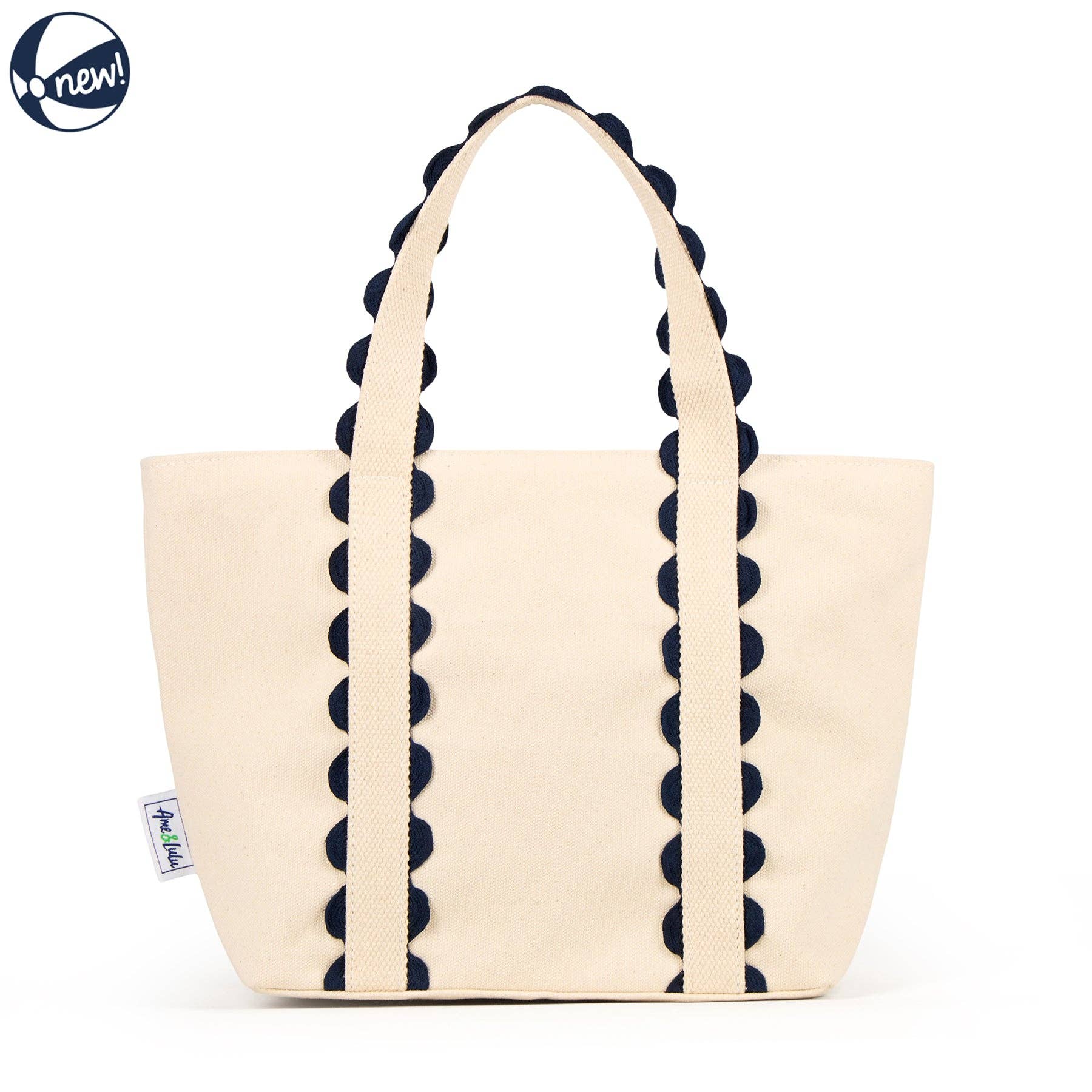 Mini Nantucket Tote in Natural Navy