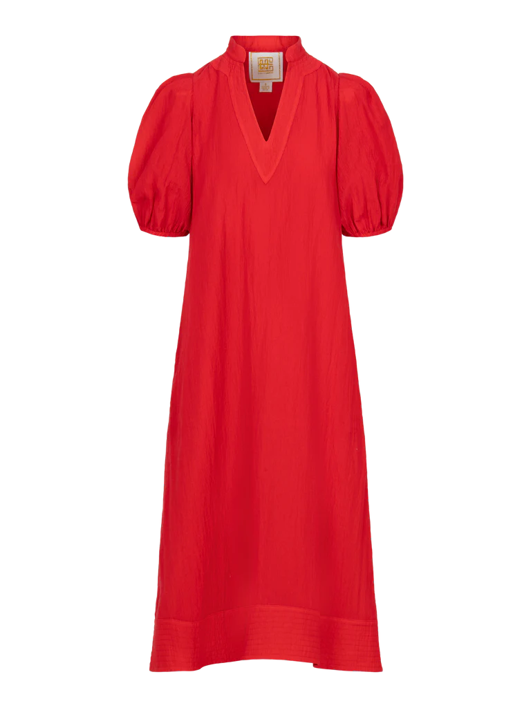 Hampton Dress in Cardinal Red