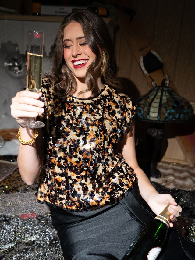 Hatti Tank in Tortoise Shell Sequin