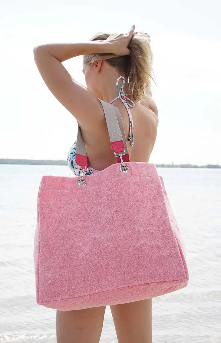 Solid Terry Plastic Lined Tote