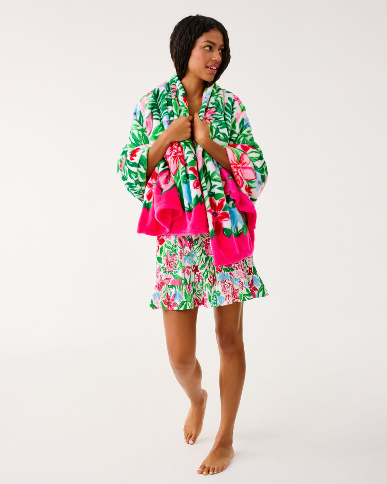 Paradise Engineered Blanket In Multi Glowing Gardens