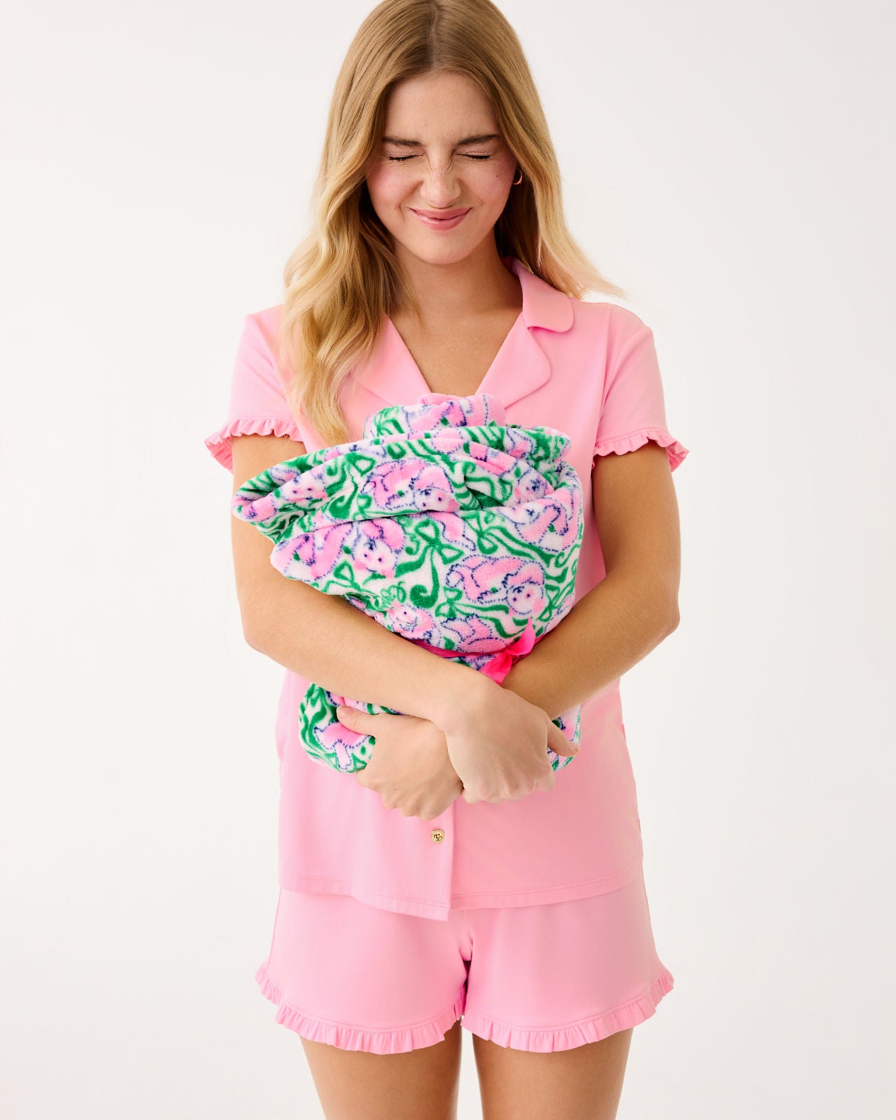 Paradise Engineered Blanket In Pink Quartz Panda N Bows