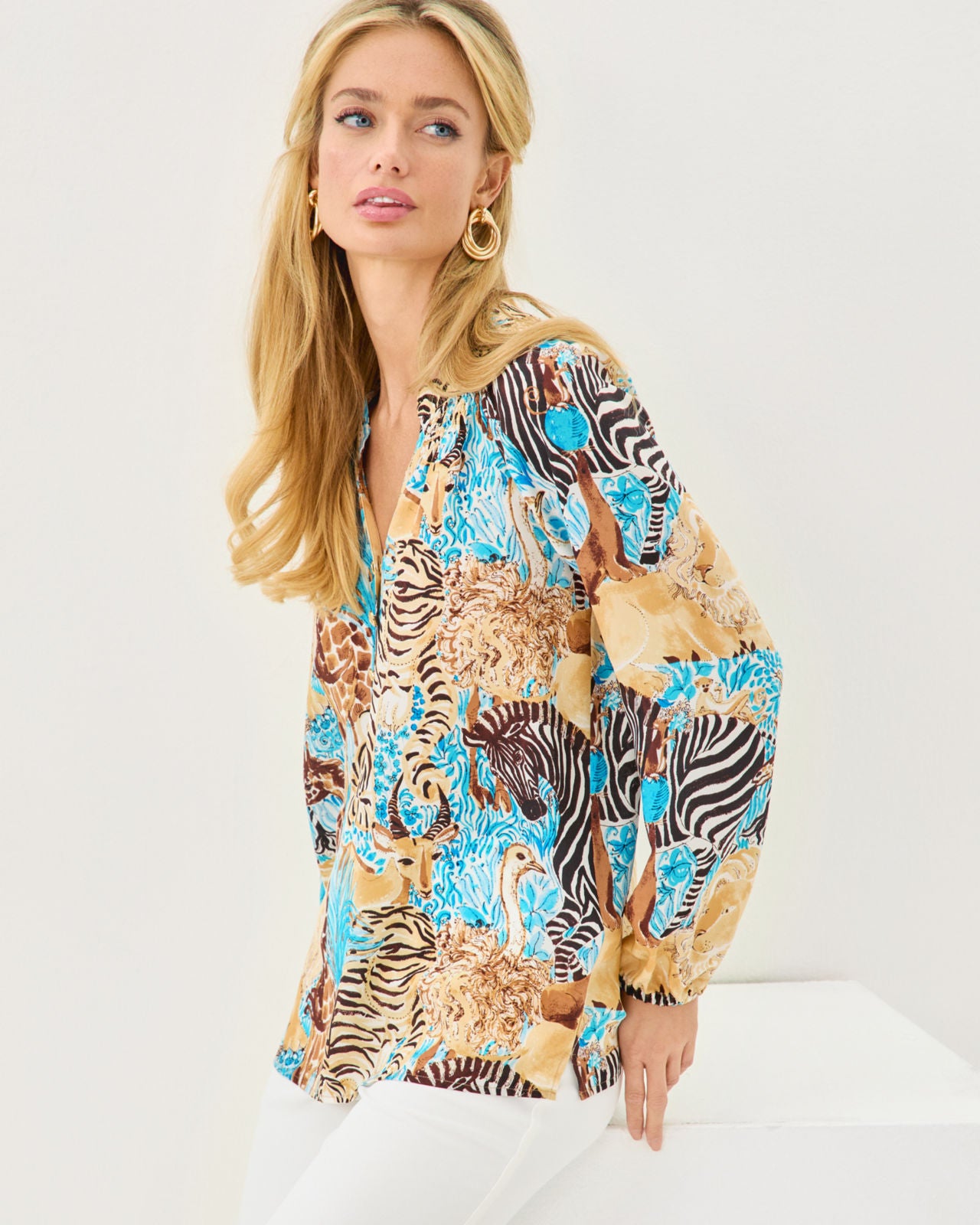 Elsa Top In Breezy Aqua Lillys Zoo