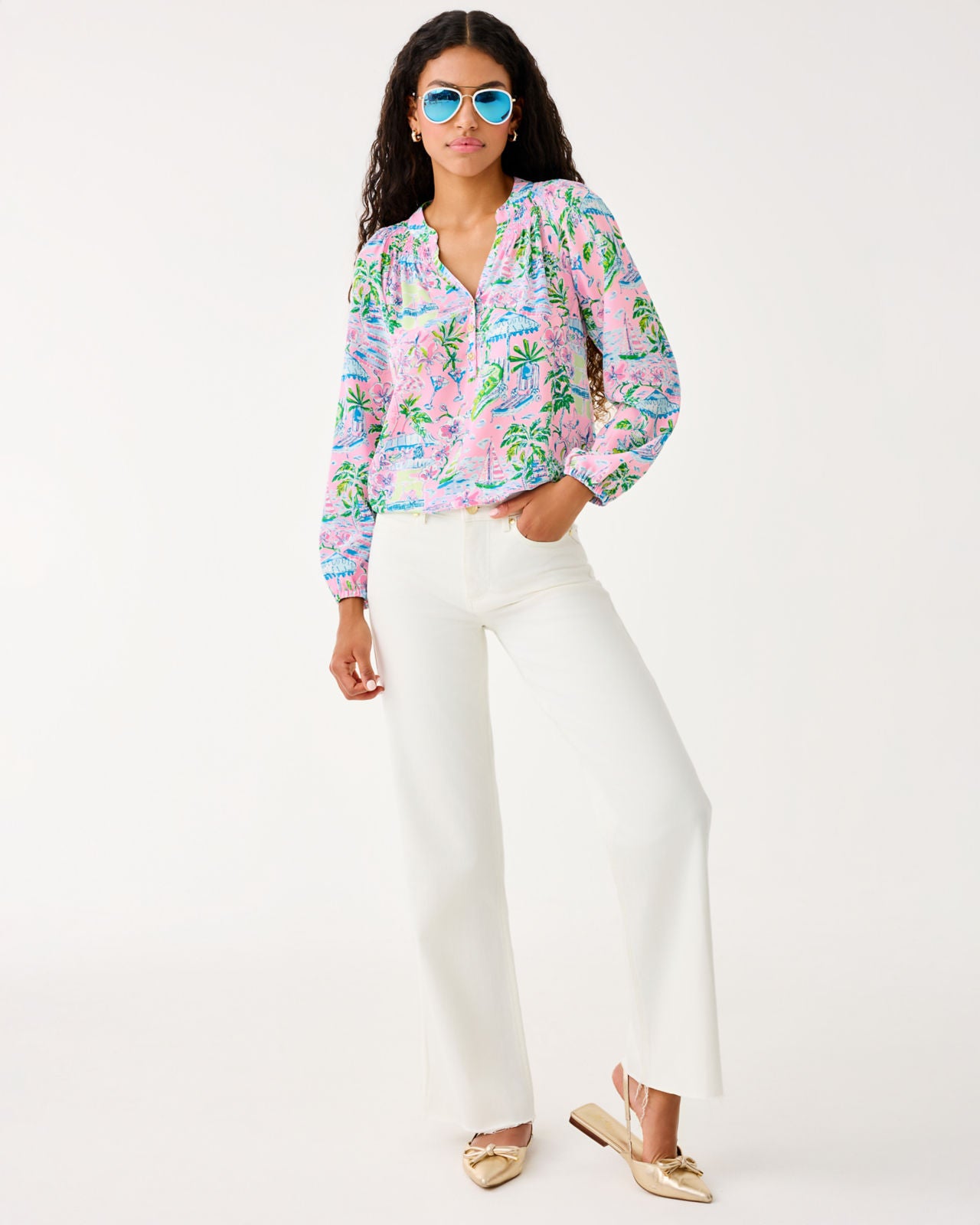 Elsa Top in Conch Shell Pink Sunny Dee