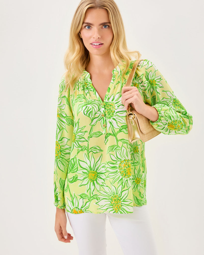 (取寄) リリー ピュリッツァー レディース エルザ トップ Lilly Pulitzer women Elsa Top Limoncello Sunbelievable Lilly Pulitzer Women's Elsa Top, Multi Bright Delight Patch