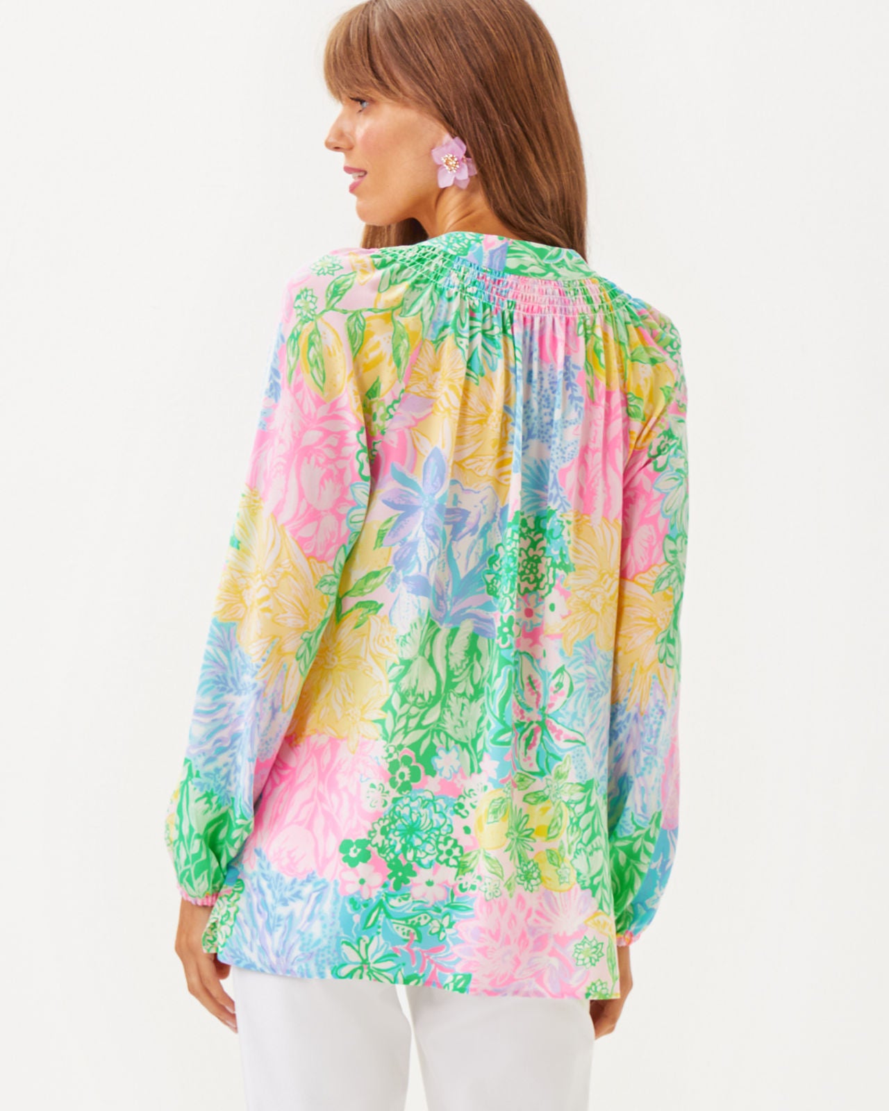 Elsa Top in Multi Bright Delight Patch