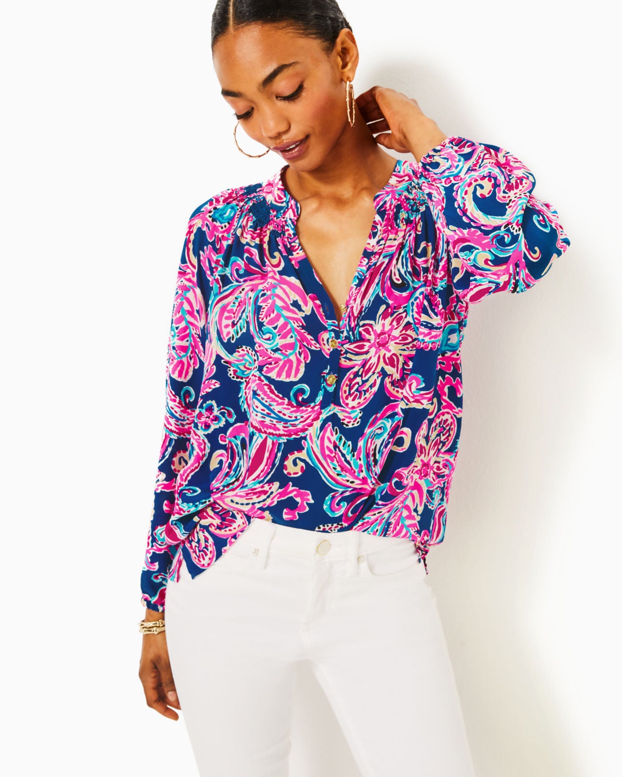 Elsa Top In Multi Flitting About