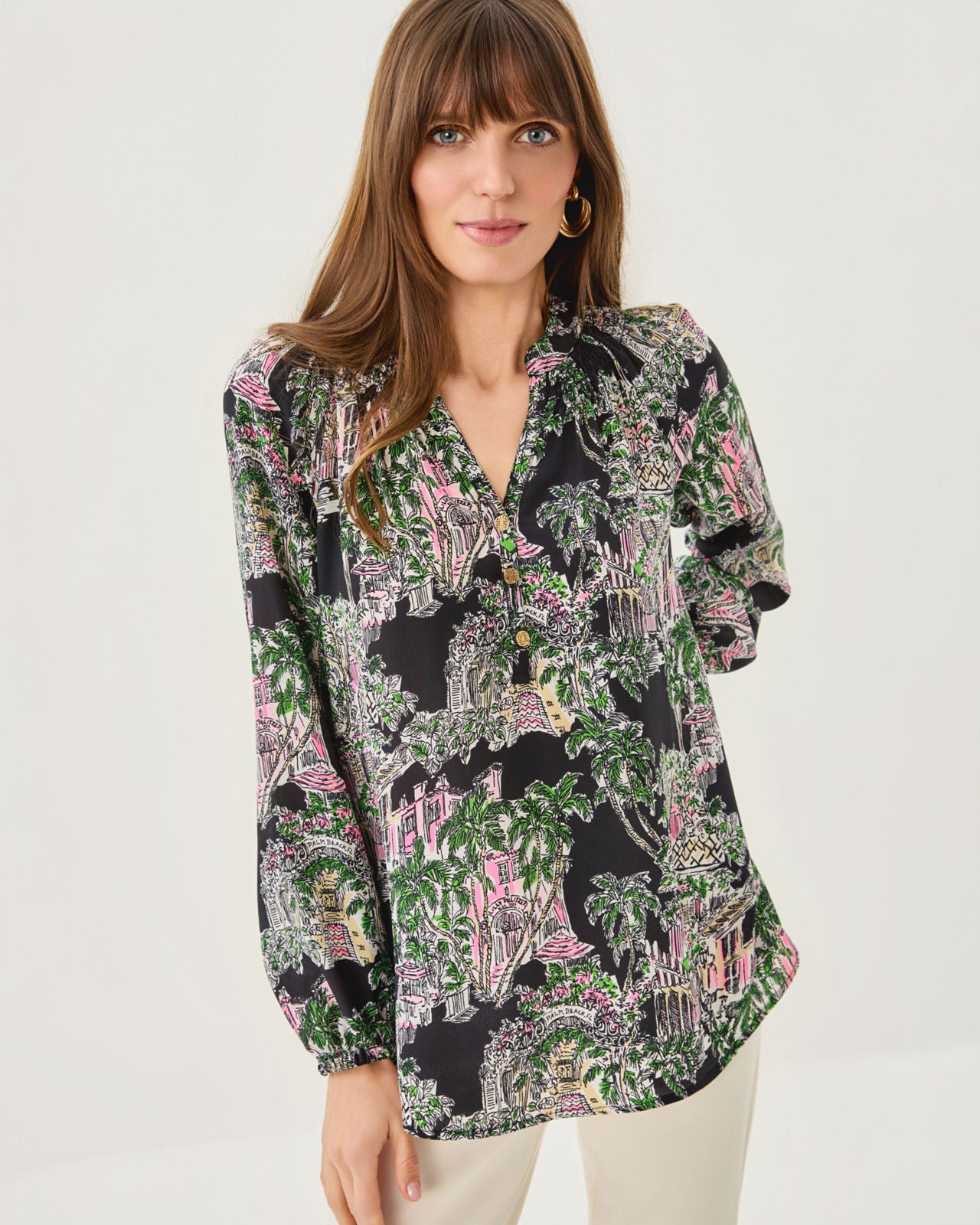 Elsa Top In Onyx PB Anniversary Toile