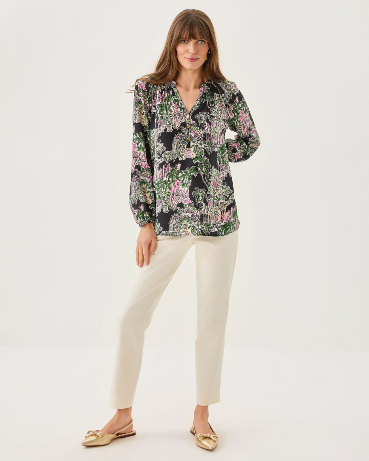 Elsa Top In Onyx PB Anniversary Toile