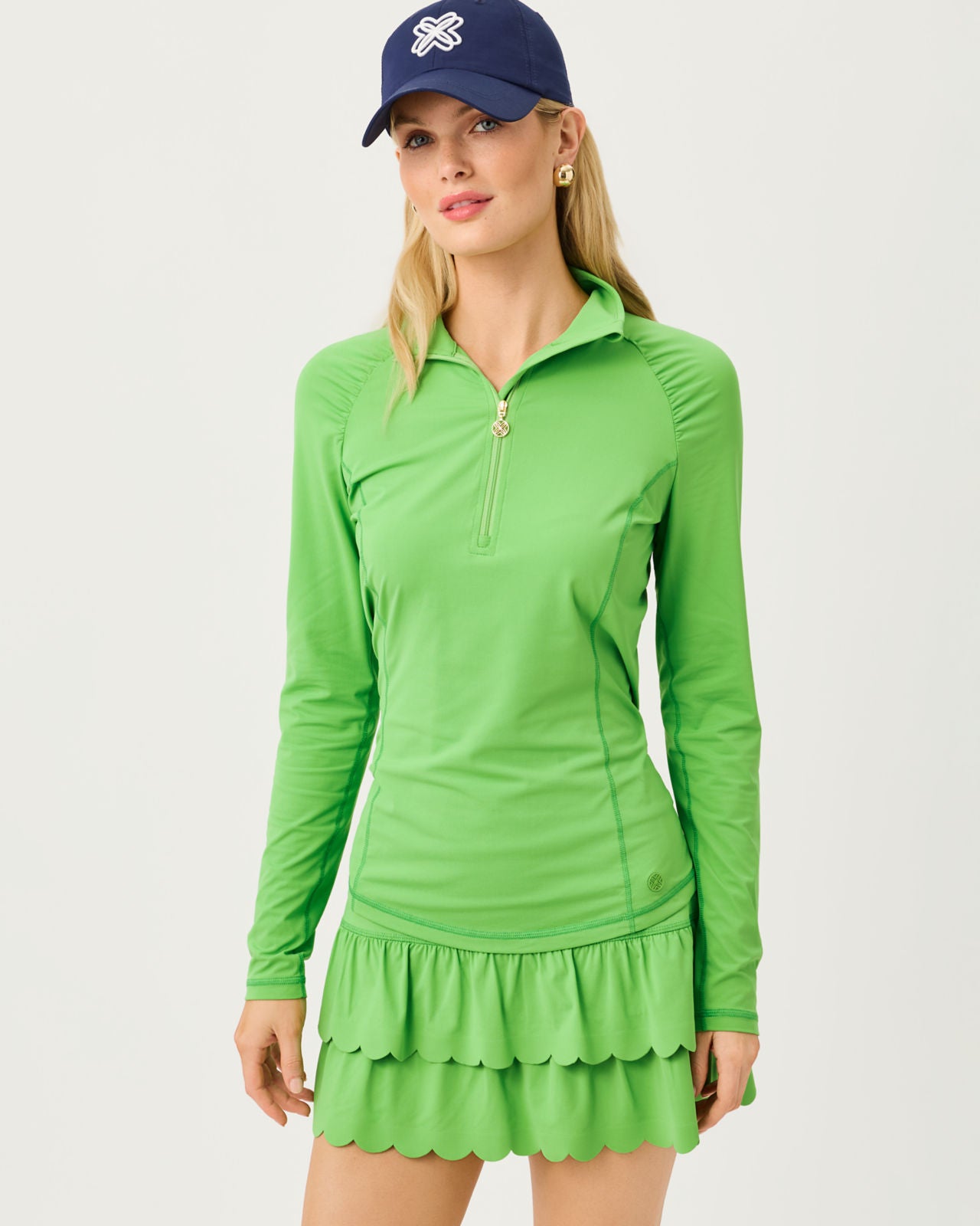 Justine Half Zip In Chateau Green