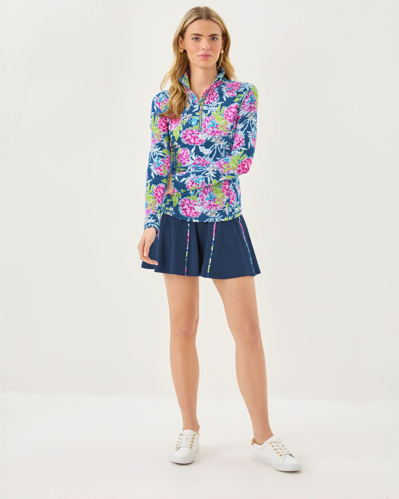 Justine Half Zip UPF 50+ In Multi Dahlia Licious