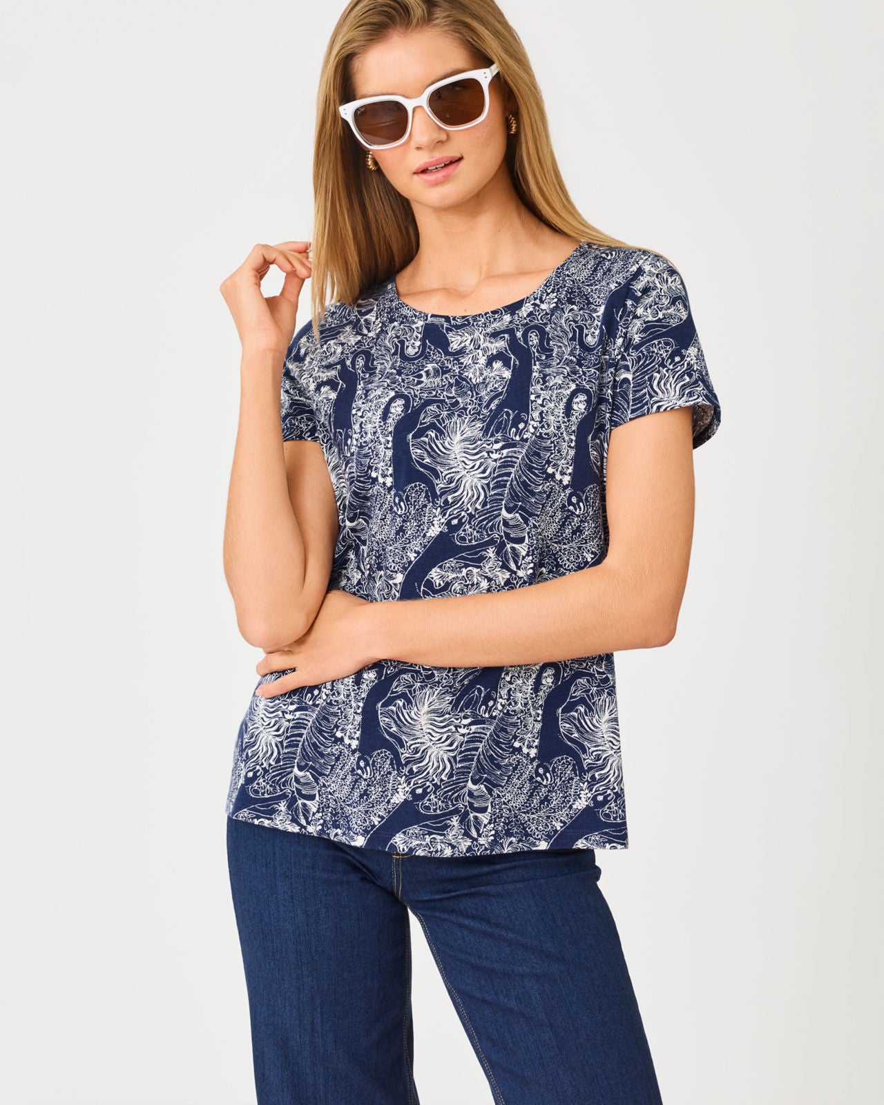Etta Scoop-Neck In Lil Palm Prowl