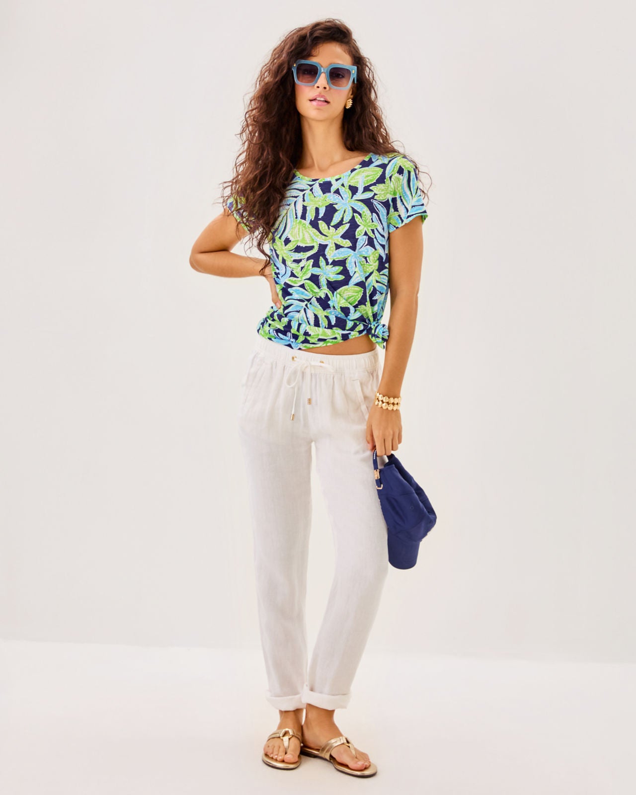 Etta Scoop-Neck In Sapphire Pool Tropical Tango