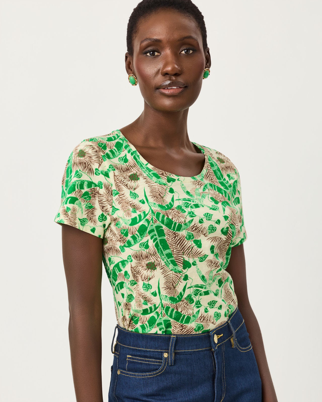 Etta Scoop-Neck In Hide And Leaf