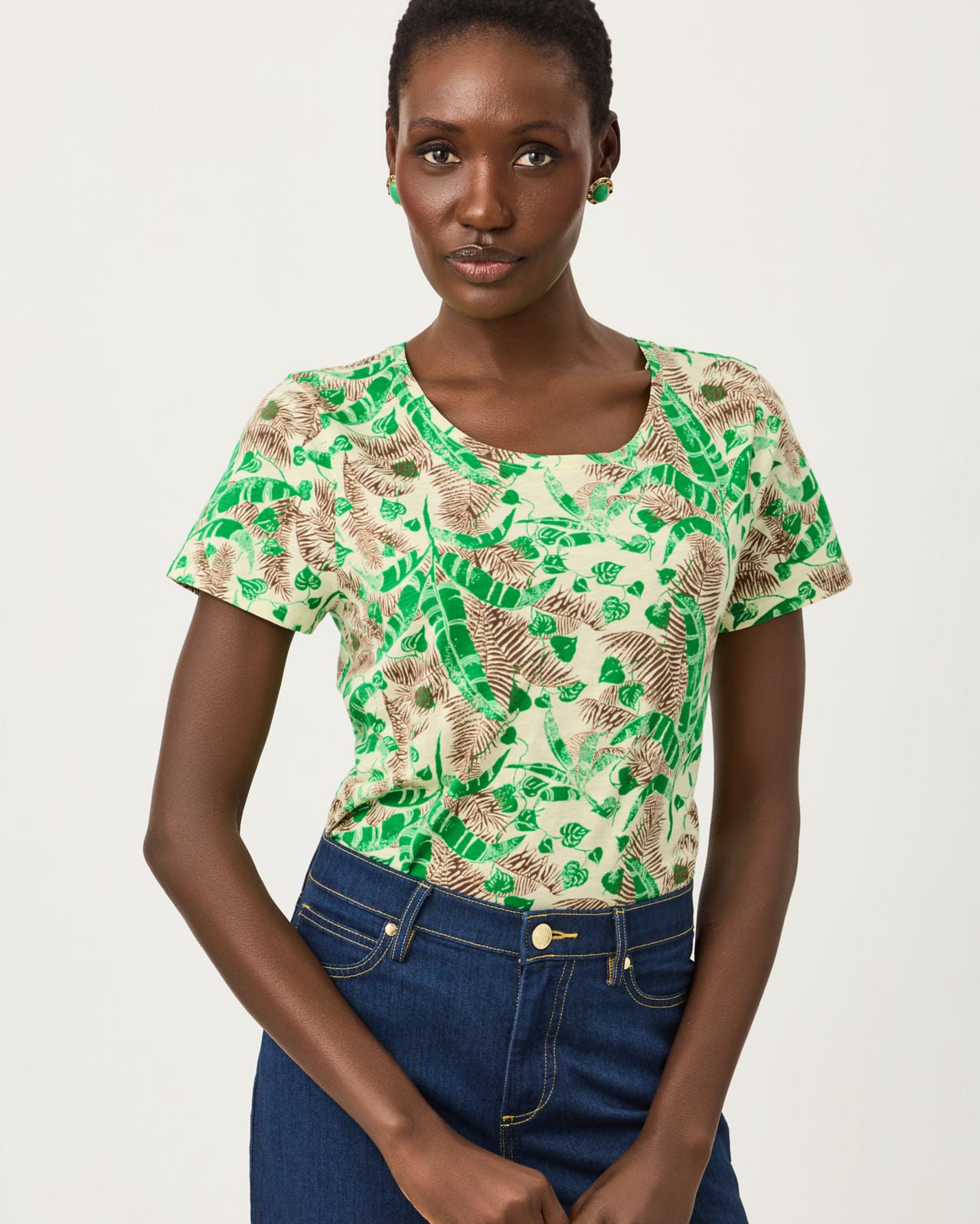 Etta Scoop-Neck In Hide And Leaf