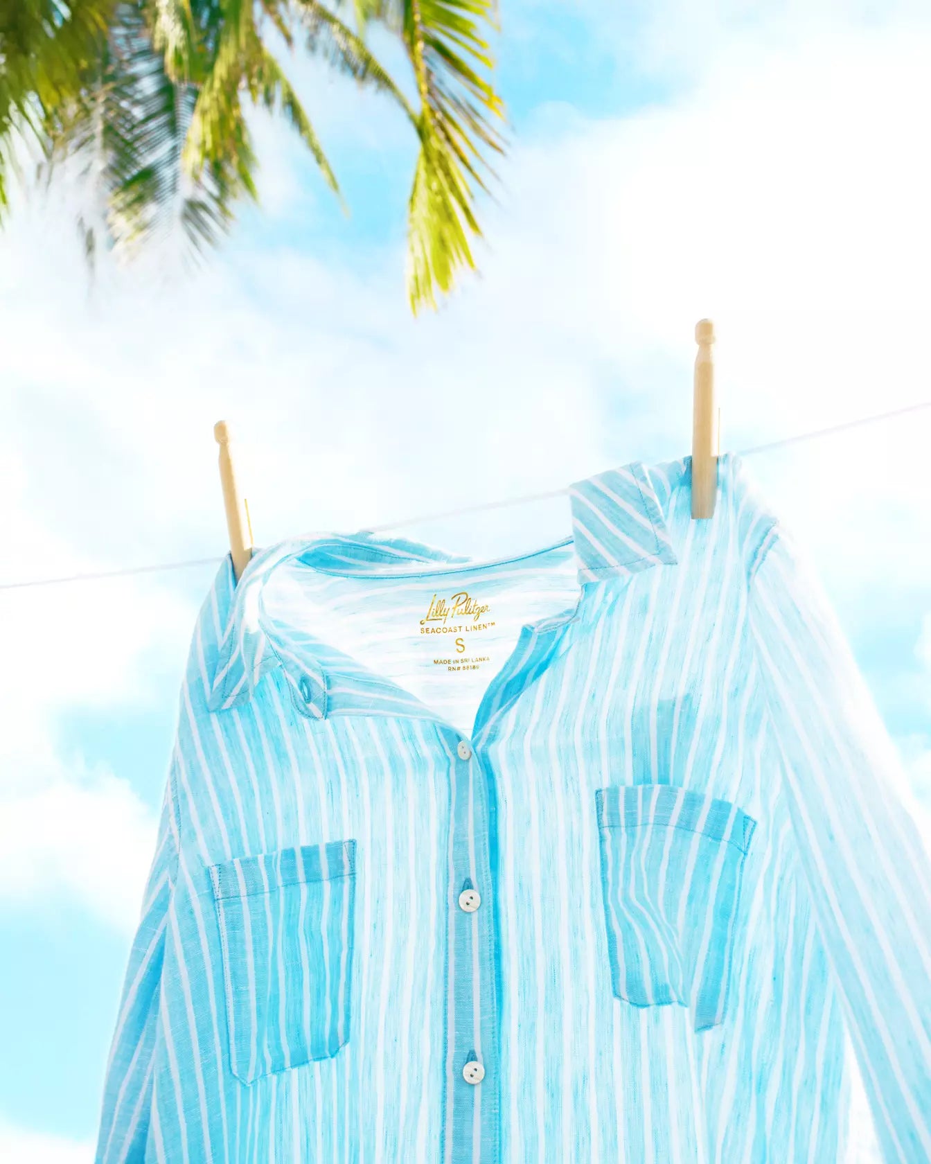 Sea View Button Down In Capri Blue Saint Tropez Stripe