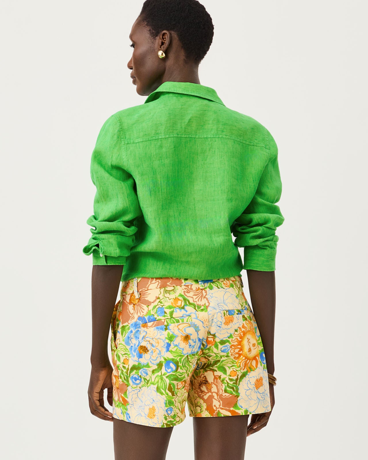 Sea View Button Down In Ivy Green X Chateau Green
