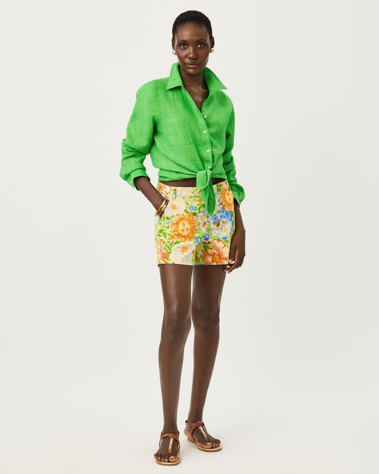 Sea View Button Down In Ivy Green X Chateau Green