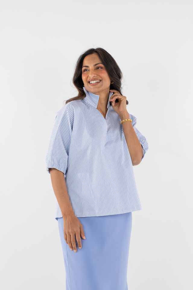 Poppy Top in Grapemist Stripe