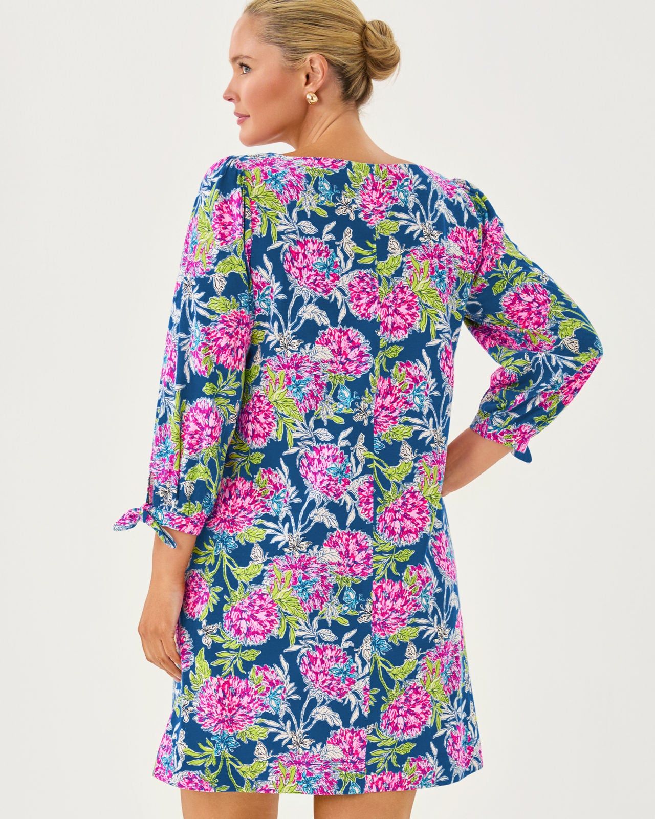 Cath 3/4 Sleeve Dress In Multi Dahlia Licious