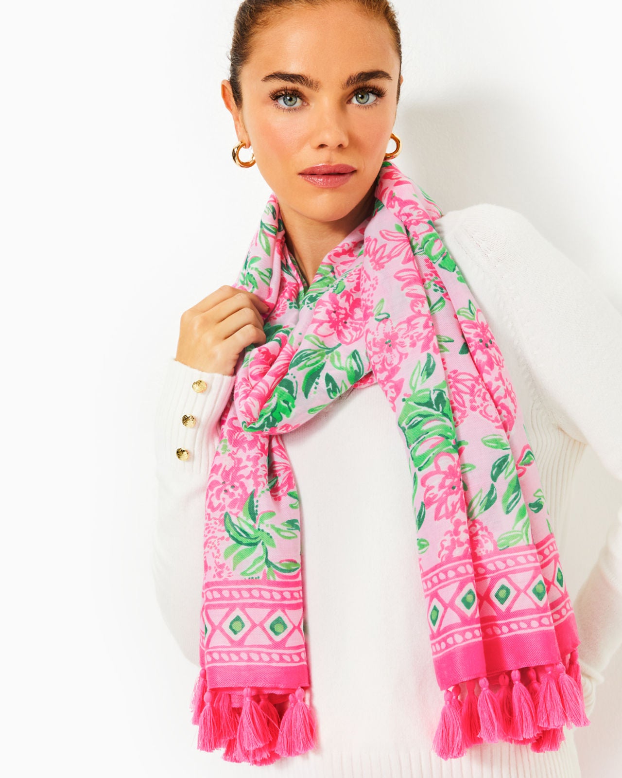 Resort Scarf In Conch Shell Pink Koala La La Engineered Scarf