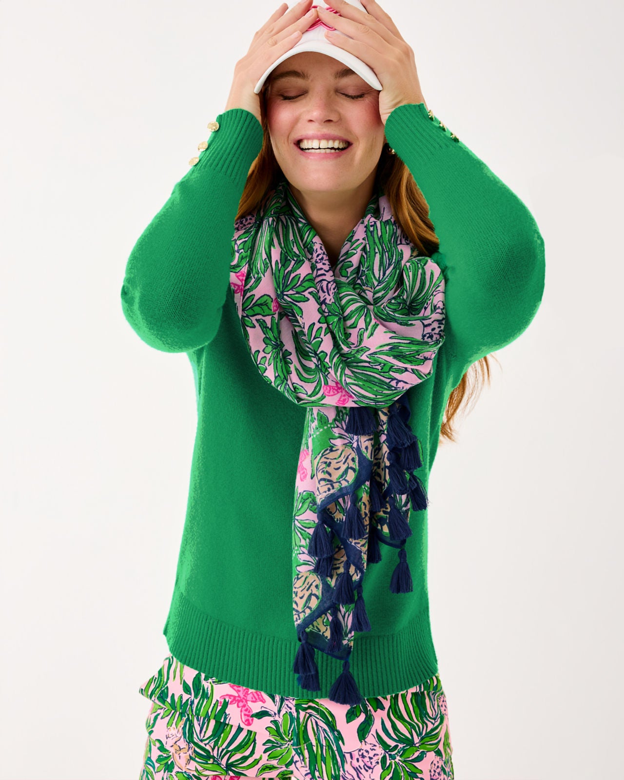 Resort Scarf In Conch Shell Pink Roaring With Joy