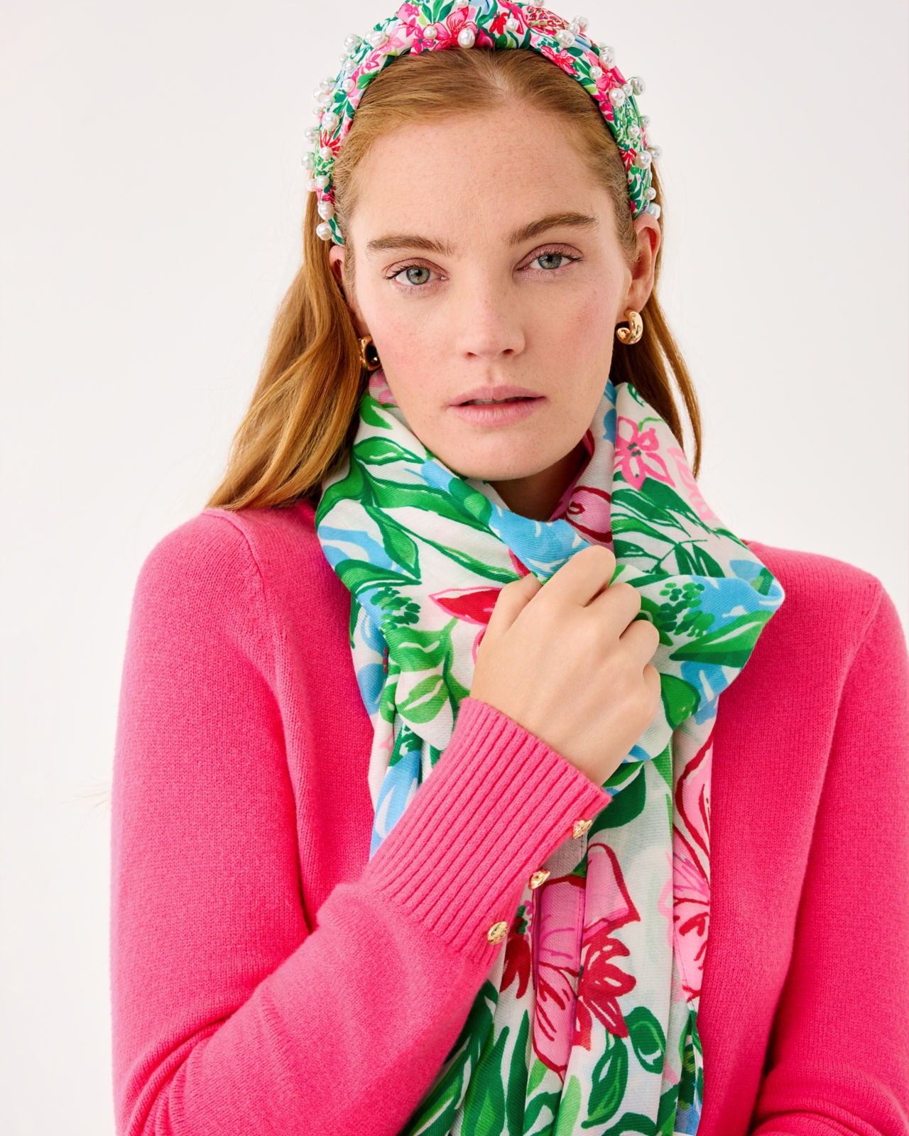 Resort Scarf In Multi Glowing Gardens