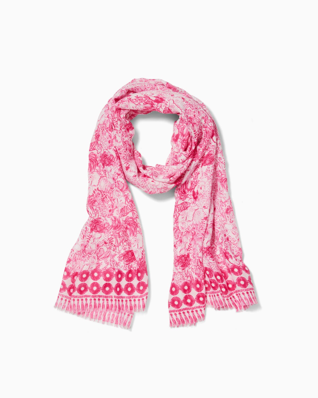 Resort Scarf In Raspberry Rouge Animal Magnetism