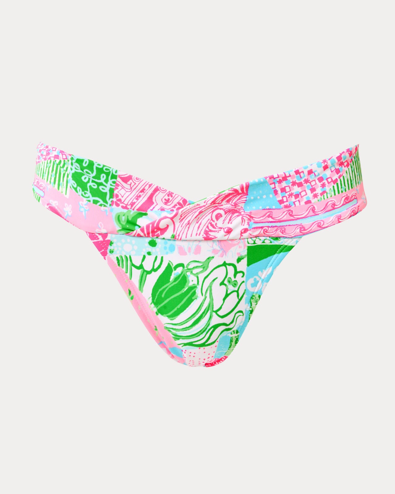 Trey Bikini Bottom In Multi Crazy Quilt
