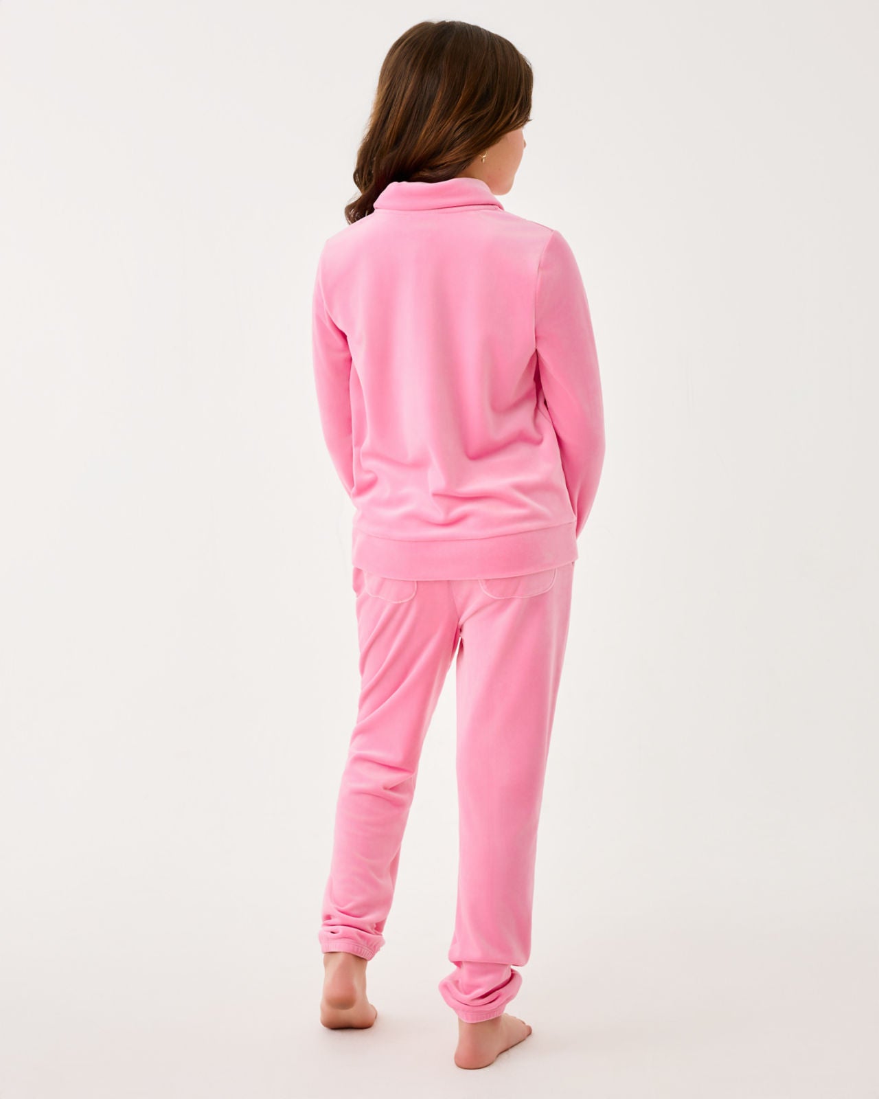 Mini Mallie Velour Pant In Confetti Pink
