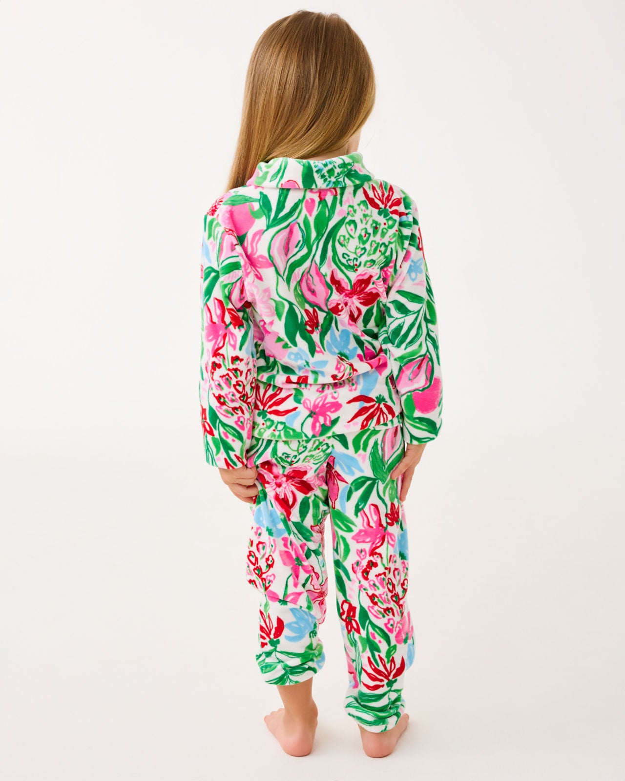 Mini Mallie Velour Pant In Multi Glowing Gardens