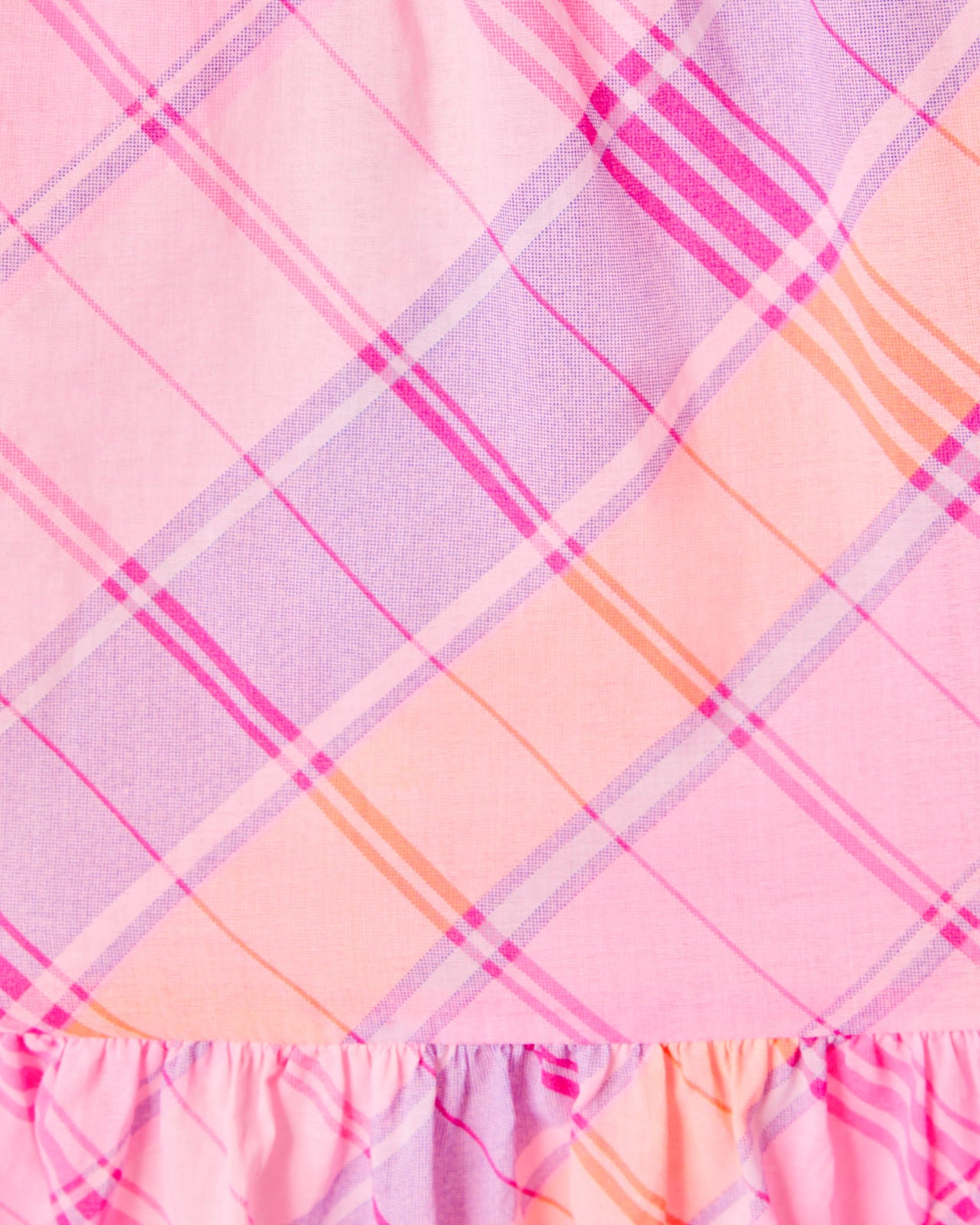 Anlee Cotton Midi Dress in Pink Isle Madras Plaid