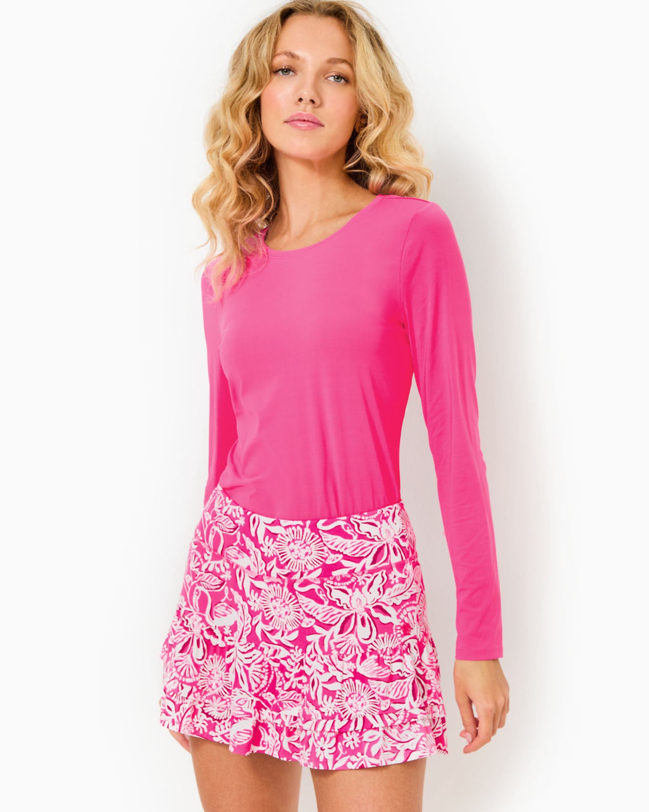 Aqualina Skort UPF 50+ In Passion Fruit Pink Absolutely Flamazing