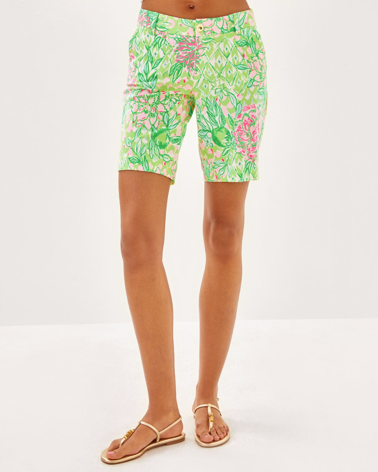 Natia Mid-Rise Knit Short in Fauna Green Lime Feeling Good