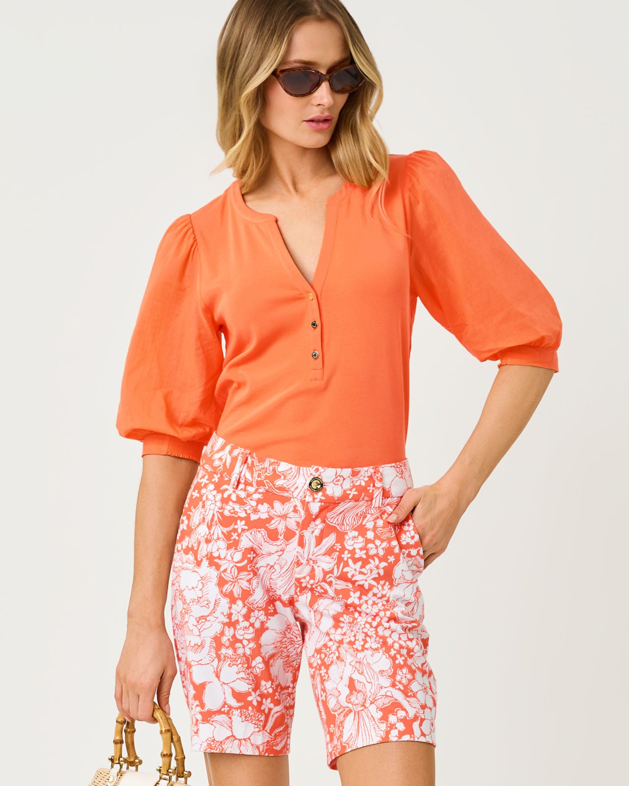 Natia Mid-Rise Knit Short In Budding Romance