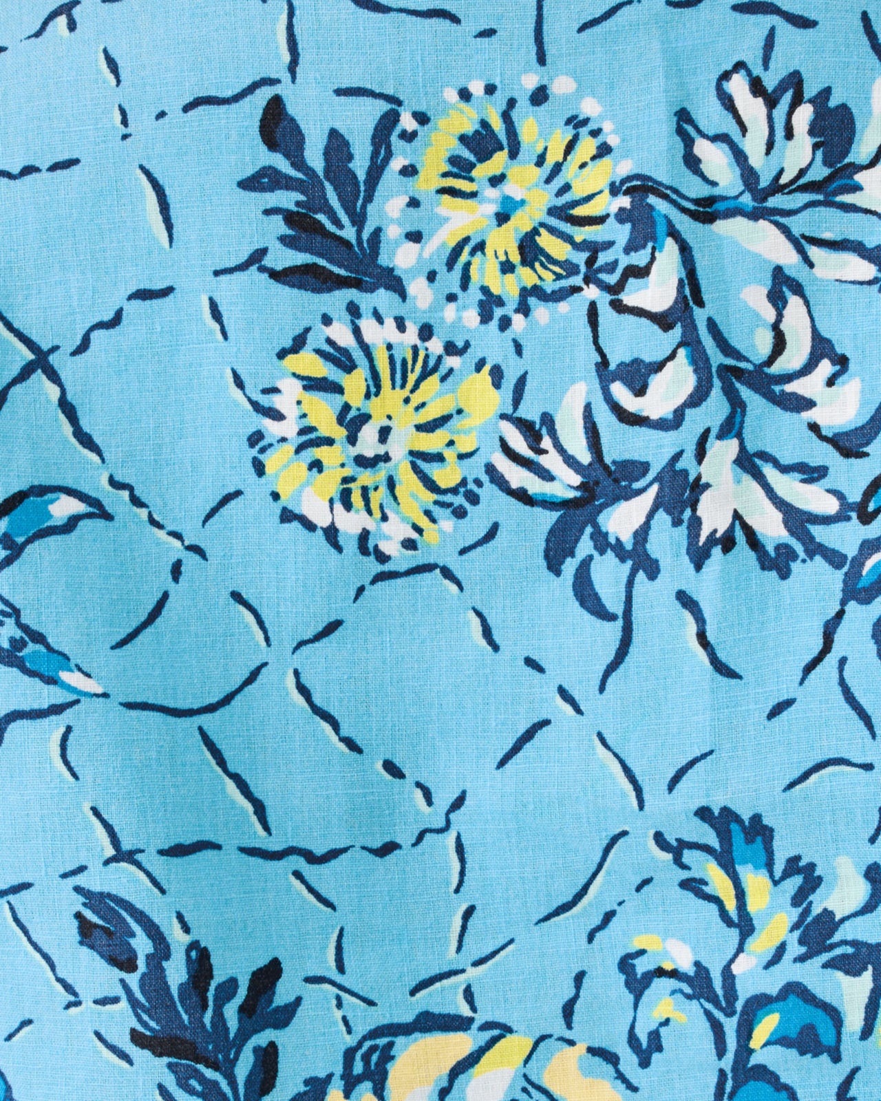 Mialeigh Elbow Sleeve Linen Top In Bellevue Blue Breakers Beach